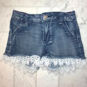 Pink Latte Jean/Denim Lace Shorts